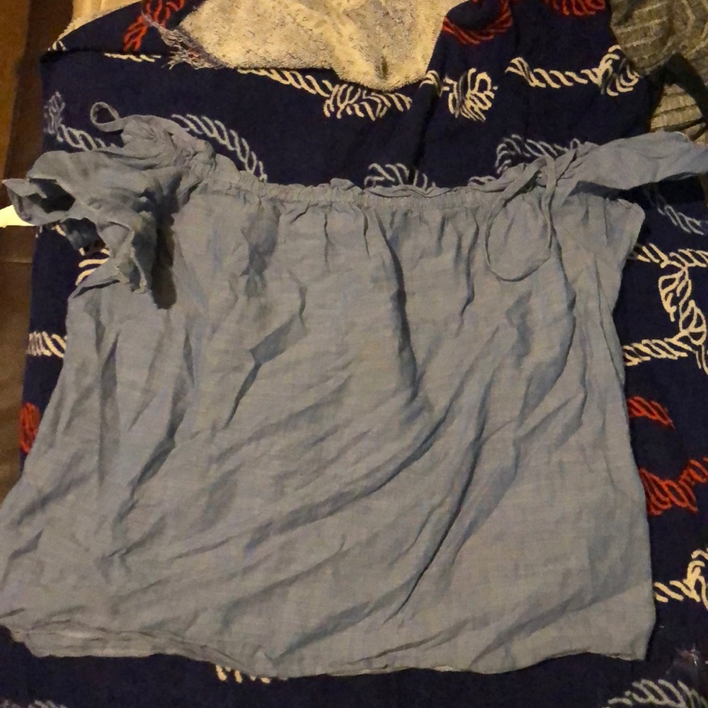 Off the shoulder chambray